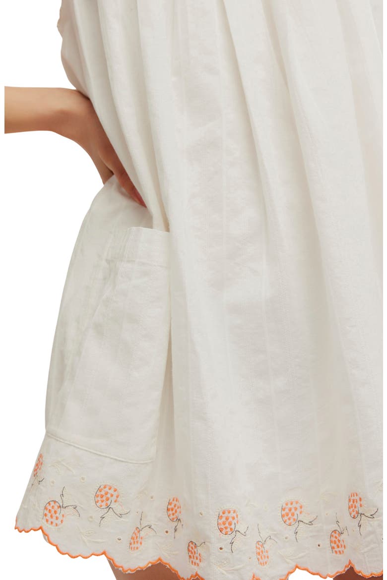 Latecia Embroidered Cotton Babydoll Minidress, Alternate, color, IVORY COMBO