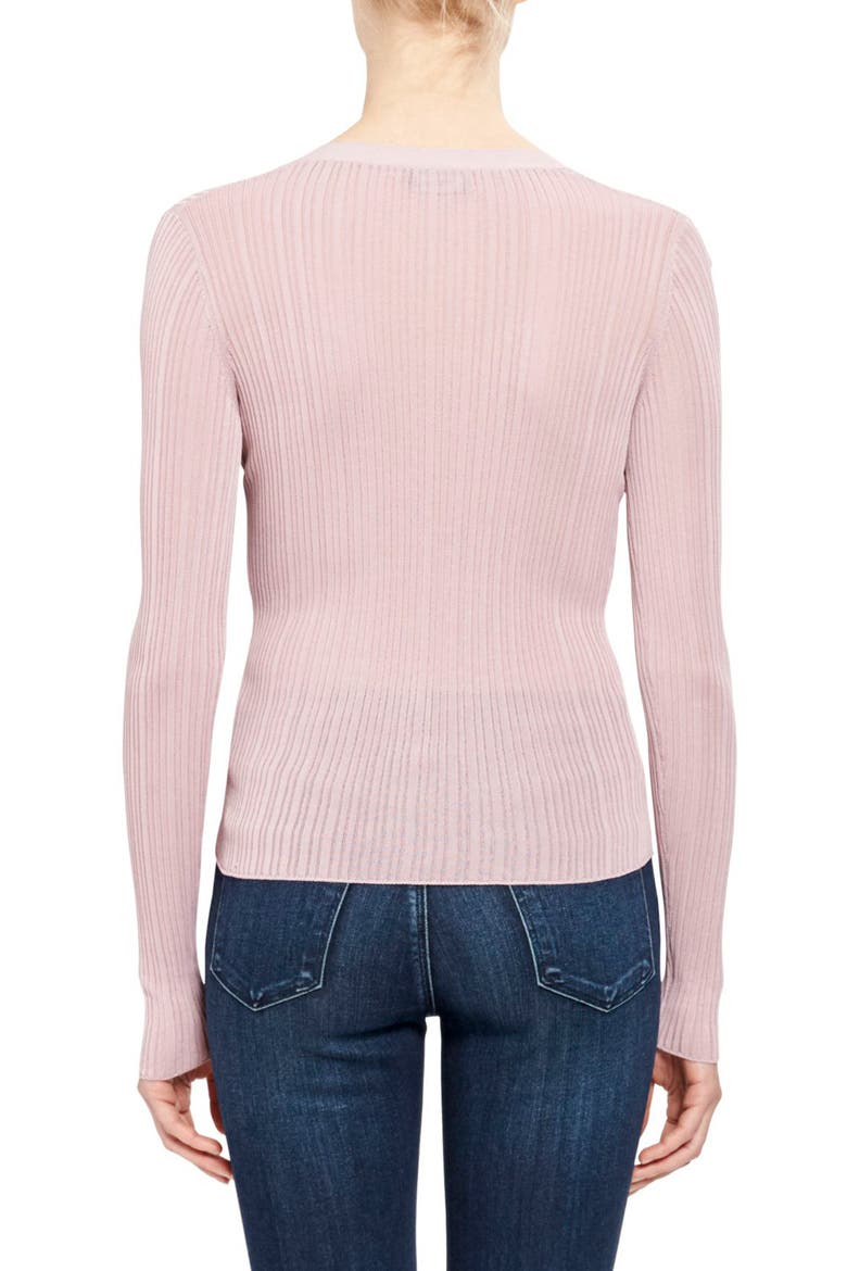 Ribbed Cardigan, Alternate, color, DARK LILAC
