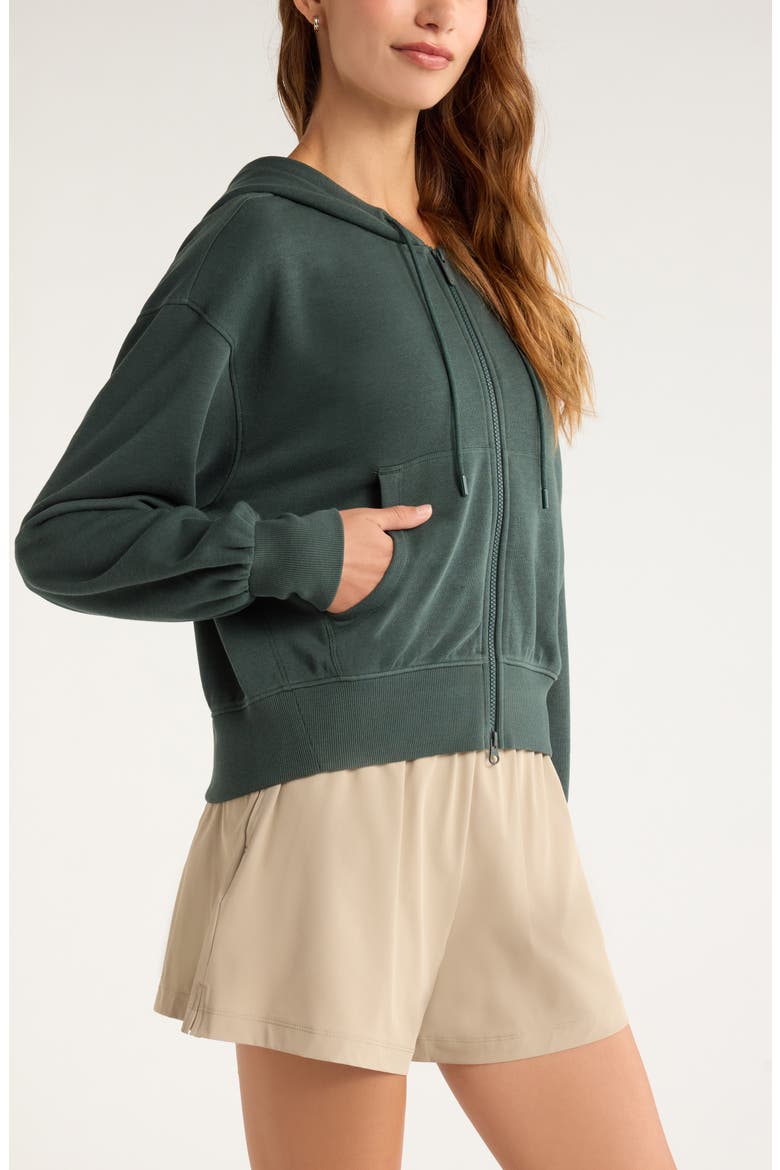 Go Easy Terry Zip Hoodie, Alternate, color, GREEN TIMBER