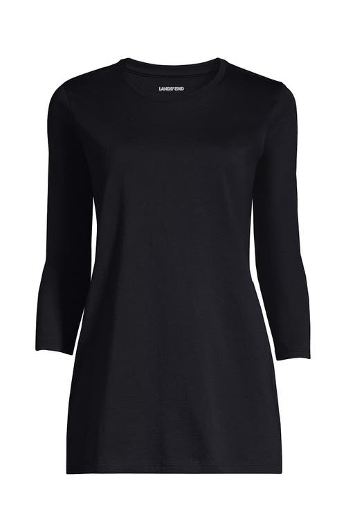 Lands' End 3/4 Sleeve Cotton Supima Tunic In Black
