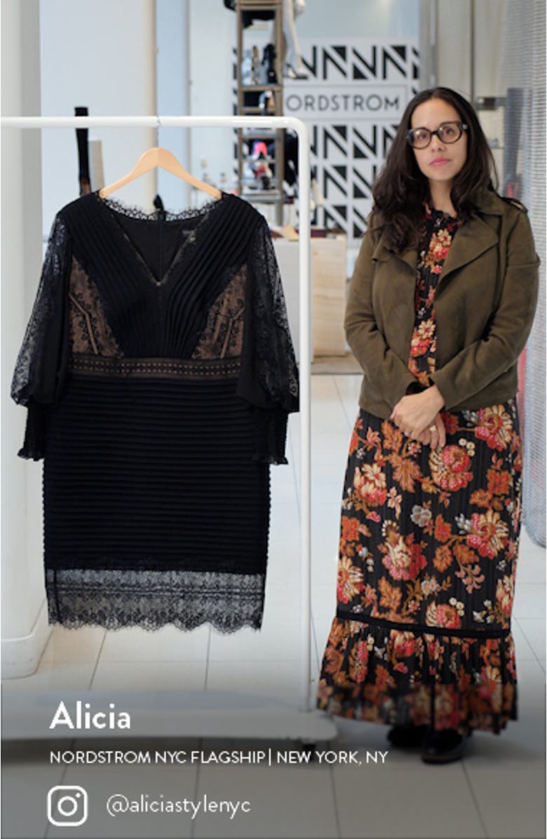 Lace Detail Long Sleeve Cocktail Dress, sales video thumbnail