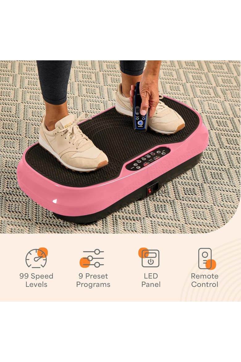 Waver Mini Vibration Plate Exercise Machine for Muscle Toning & Recovery, Alternate, color, Pink
