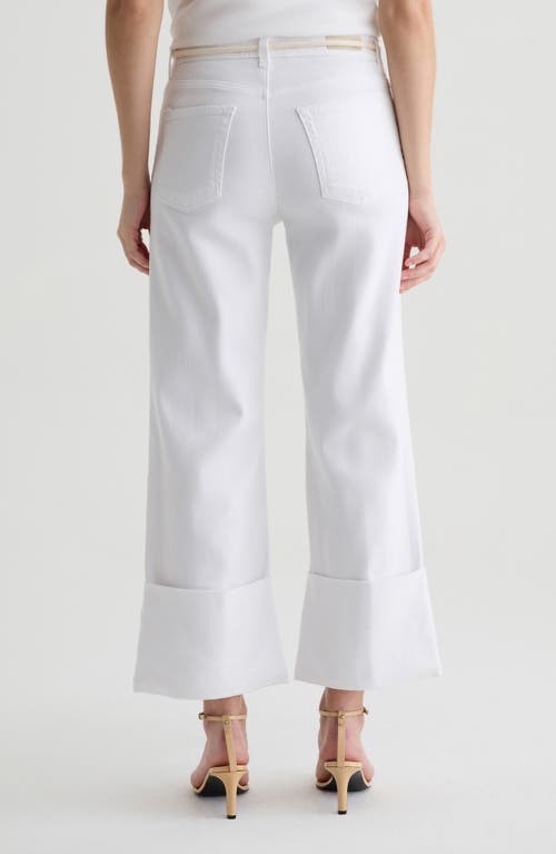 Ag Saige Wide Leg Crop Jeans With Cuff In White