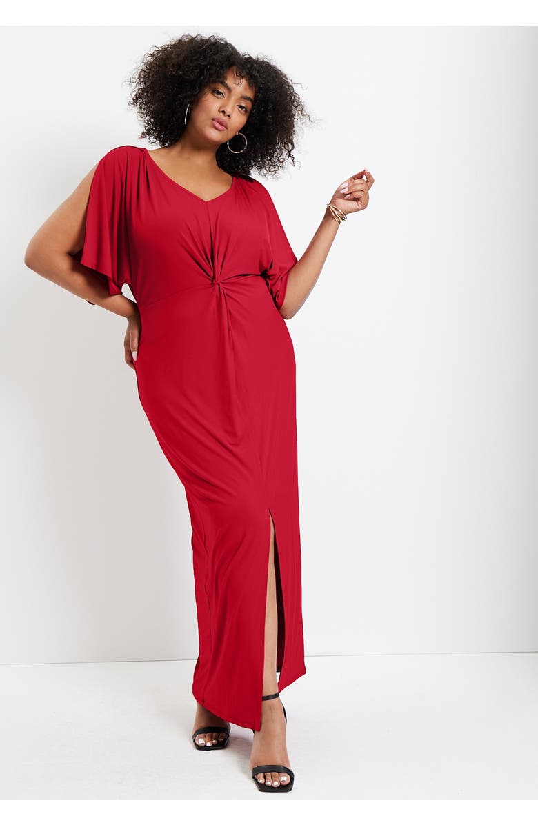 June + Vie Twist-Front Dress, Alternate, color, Black