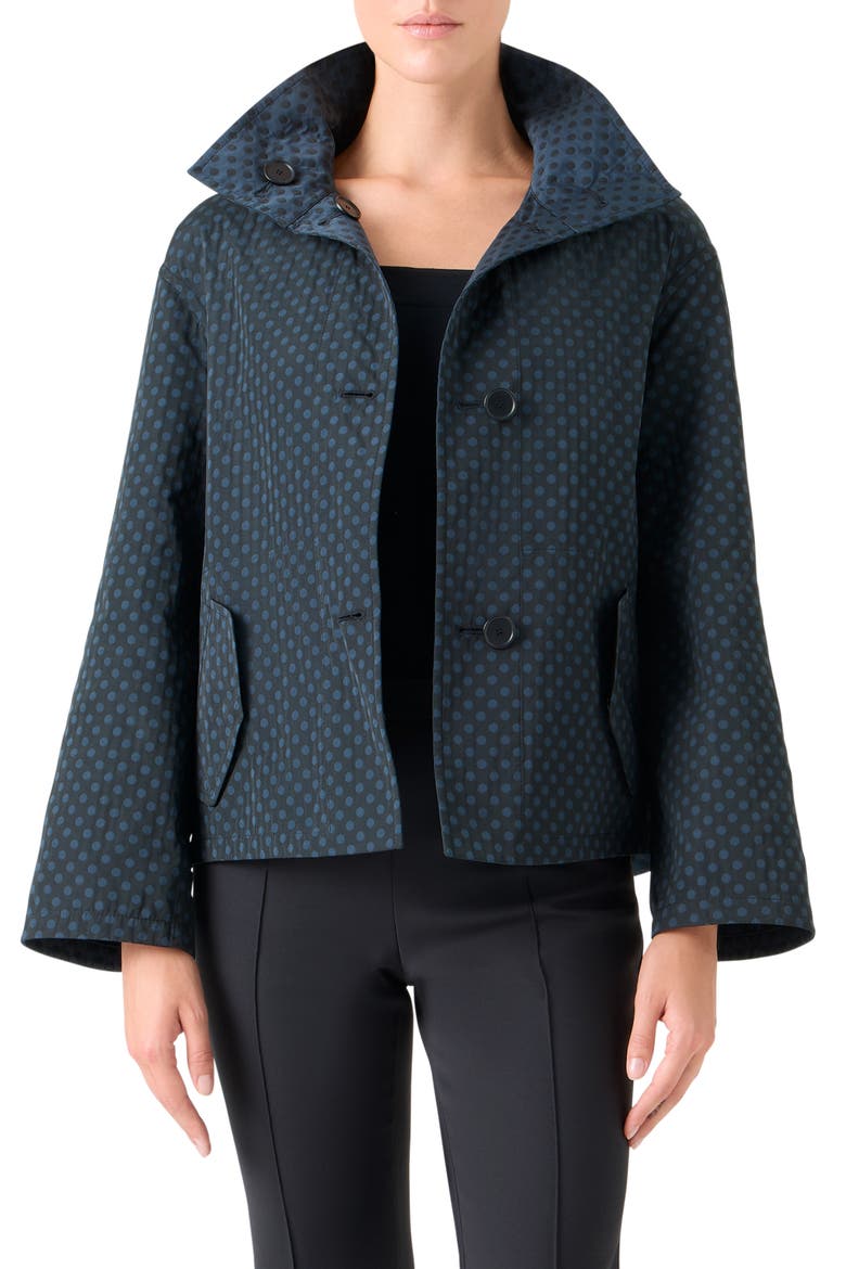 Polka Dot Reversible Jacket, Main, color, BLACK-NAVY