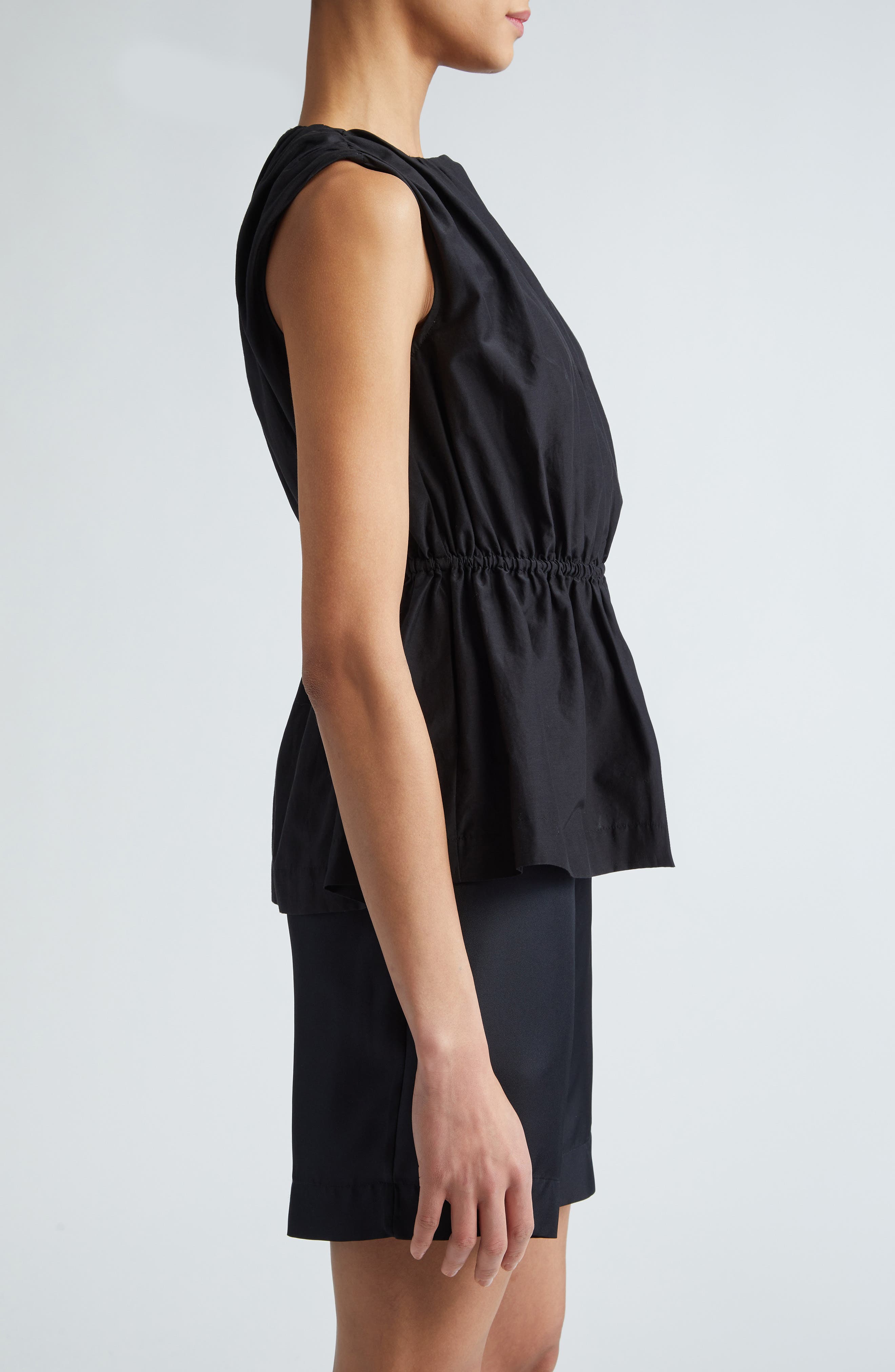 Loulou de Saison Athena Sleeveless Cotton & Silk Peplum Top (Women ...
