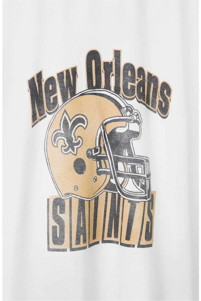 New Orleans Saints Throwback Helmet Cotton Graphic T-Shirt, Alternate, color, WHITE