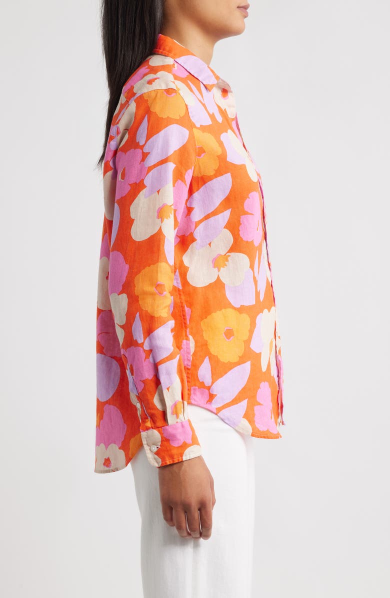 Frank & Eileen Eileen Relaxed Button-Up Shirt, Alternate, color, Large Floral Pink Orange