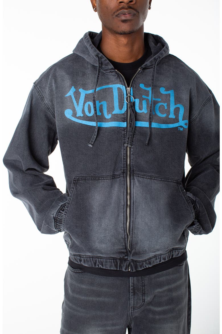 Invader Patch Acid Zip Up Hoodie Jacket, Main, color, Grovestone