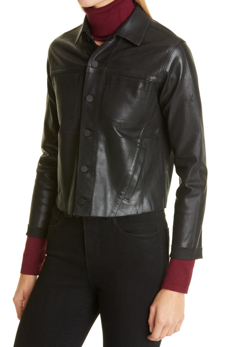 L'AGENCE Janelle Slim Fit Coated Jacket, Alternate, color, 