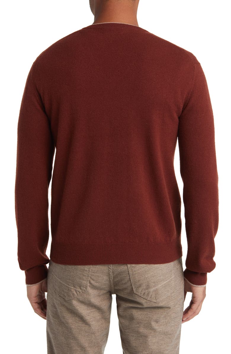 Lorenzo Uomo Tipped Merino Wool Sweater, Alternate, color, Rust