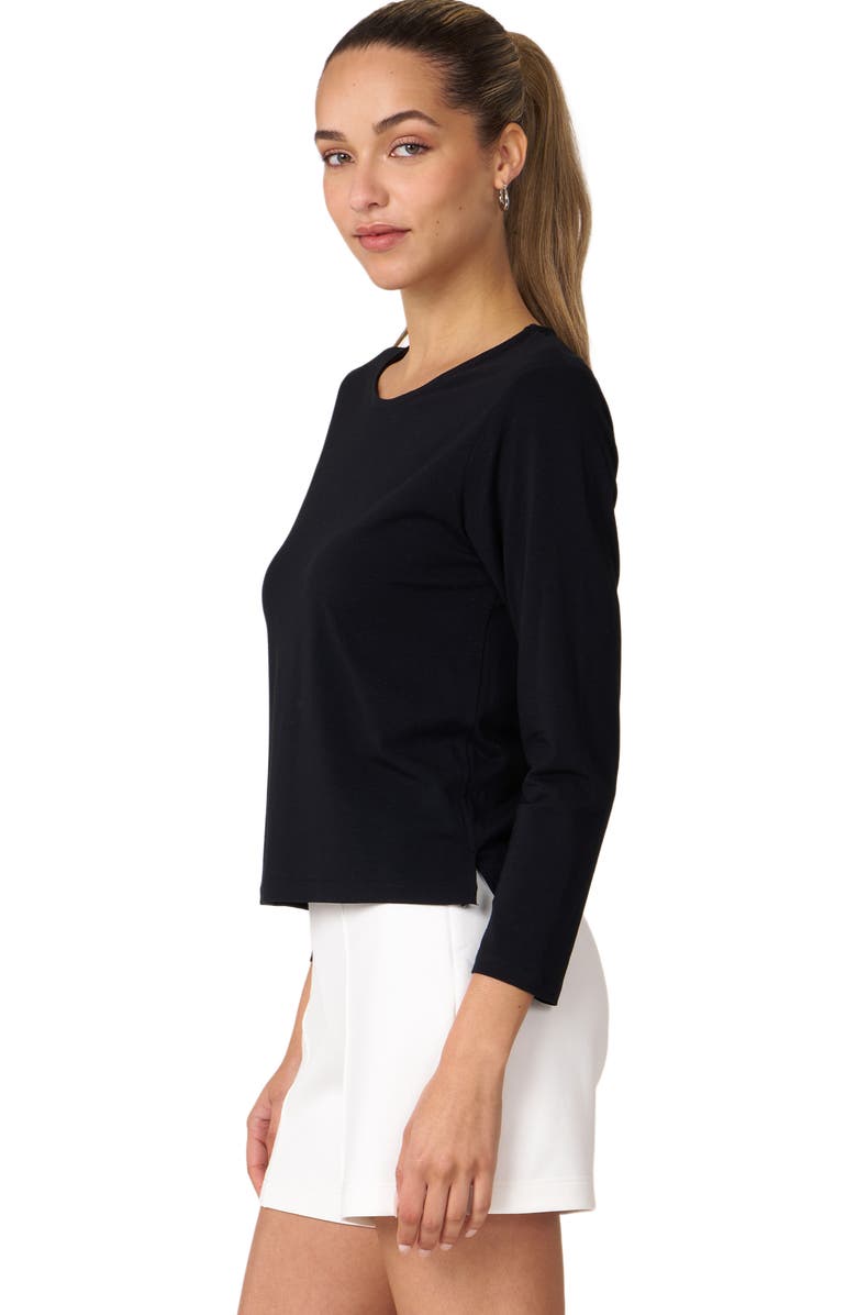 Rebody Active Rebody Essentials Mid Length Long Sleeve Top, Alternate, color, Black