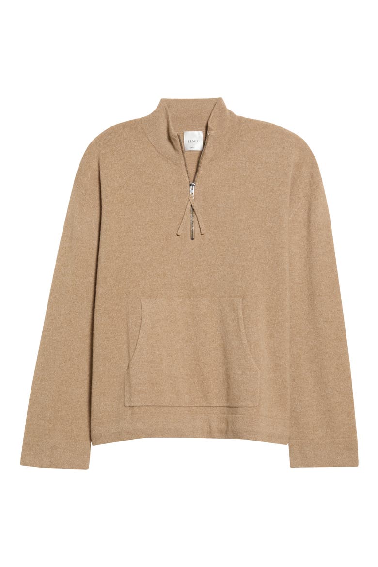 Jesse Half-Zip Wool Sweater, Main, color, DUNE