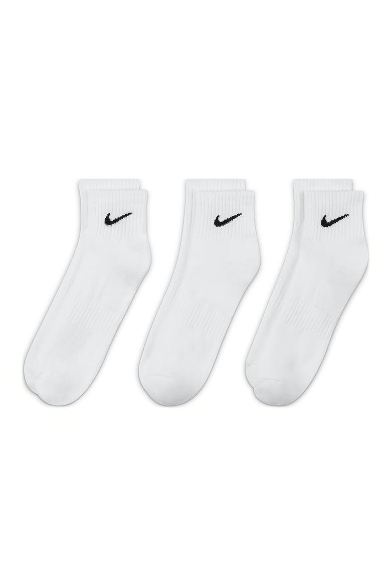 3-Pack Everyday Cushion Ankle Socks, Alternate, color, 100 WHITE/BLACK