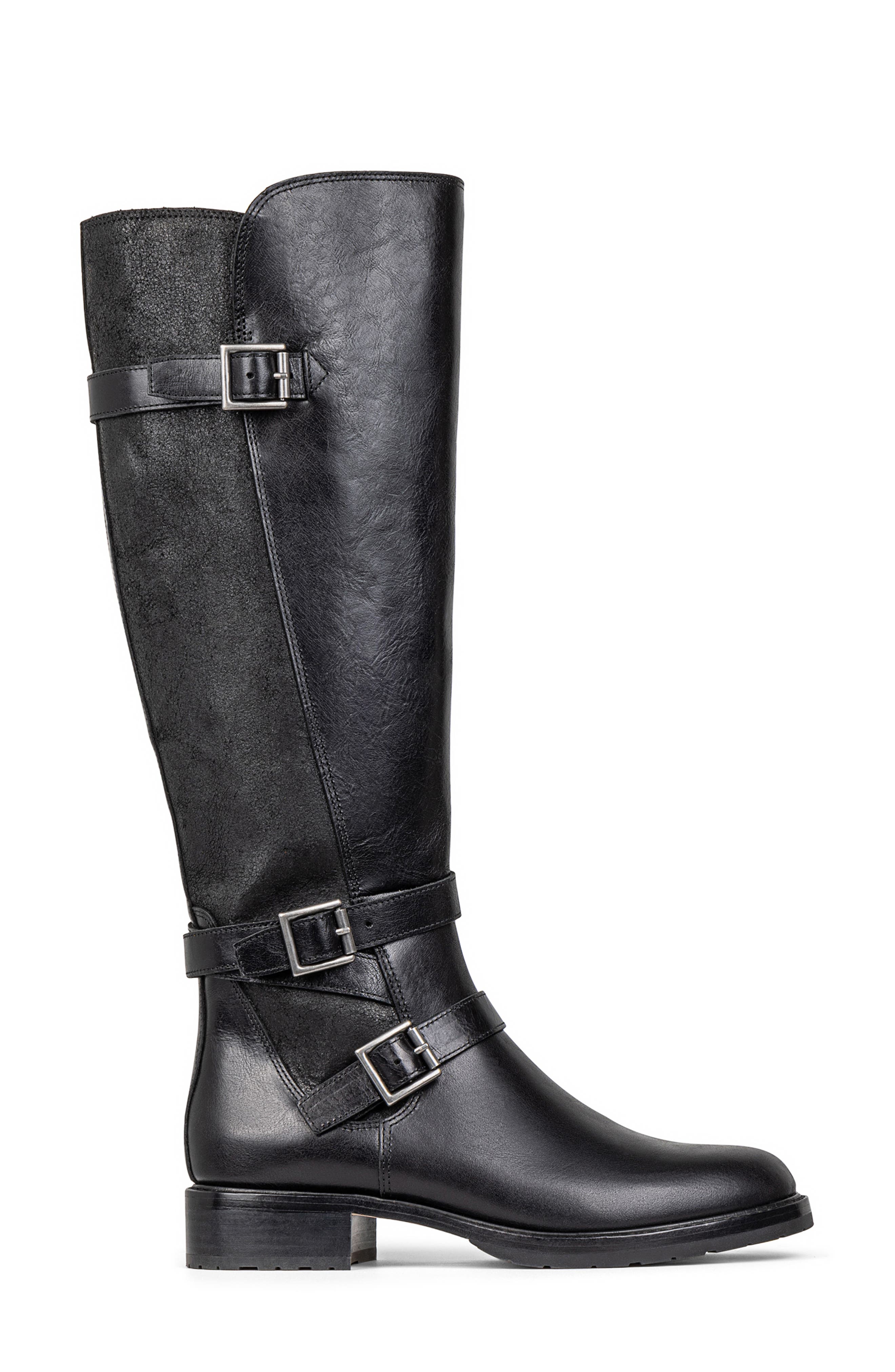 Donald Pliner Carlota Knee High Moto Boot, Alternate, color, Black