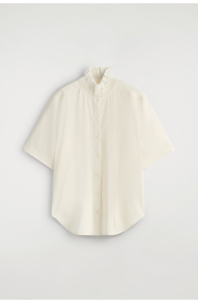 COS Ruffle-Collar Modal Blouse, Alternate, color, Ivory