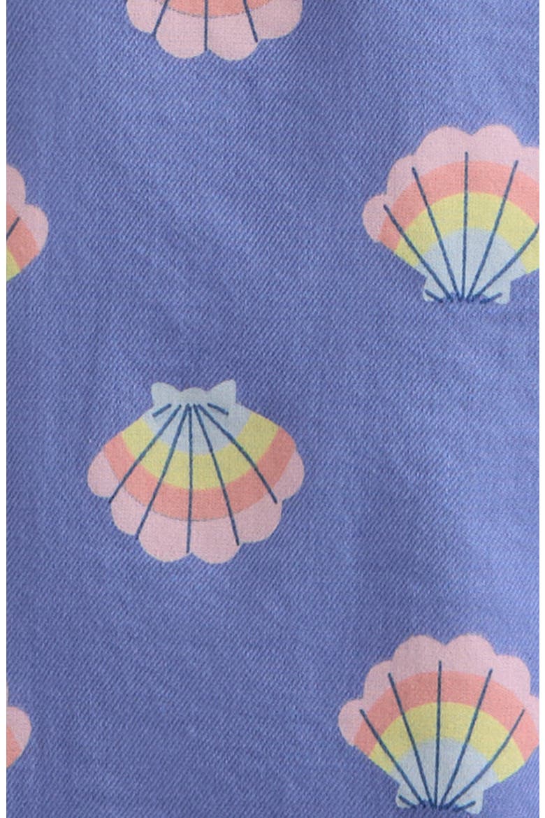 Cotton T-Shirt & Shortalls Set, Alternate, color, BLUE HALOGEN- BLUE SEASHELLS