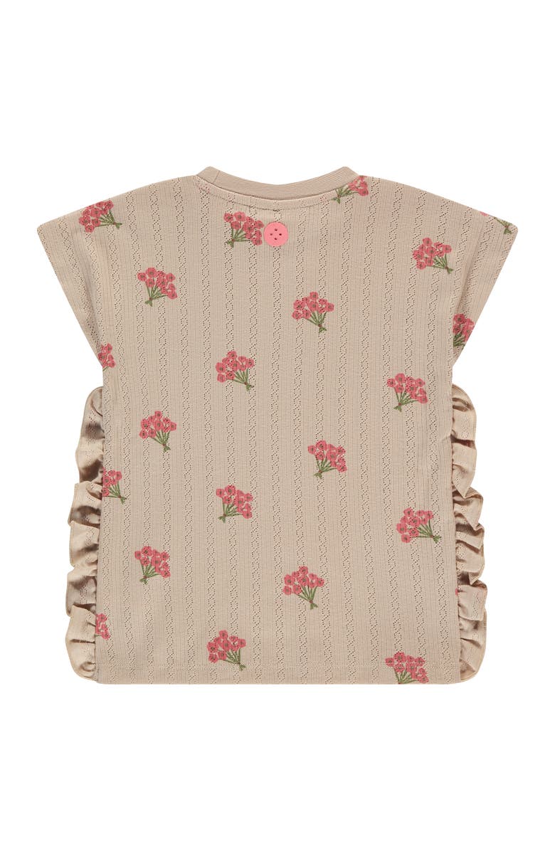 Stains and Stories by Babyface Floral Print Pointelle Top, Alternate, color, Beige