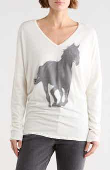 GO COUTURE Horse V-Neck Sweater