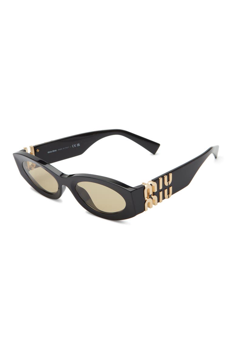 54mm Rectangular Sunglasses, Alternate, color, BLACK / YELLOW