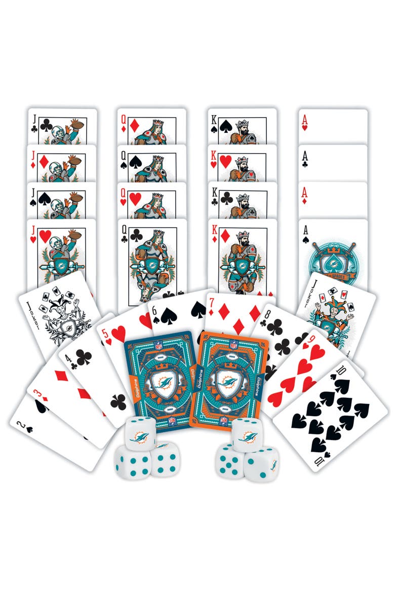 Miami Dolphins Playing Cards & Dice, Alternate, color, Multicolor