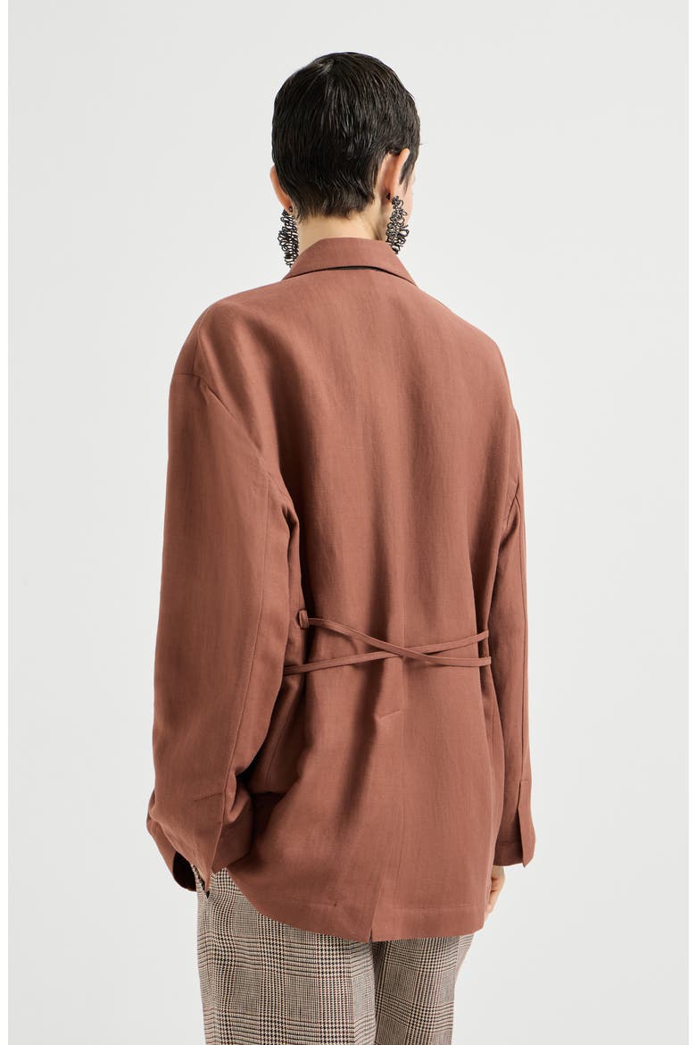 Fluid twill blazer, Alternate, color, Orange