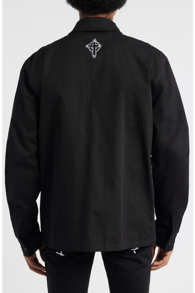 Nilton Graphic Military Patch Button-Up Shirt, Alternate, color, BLACK MILITARY PATCH