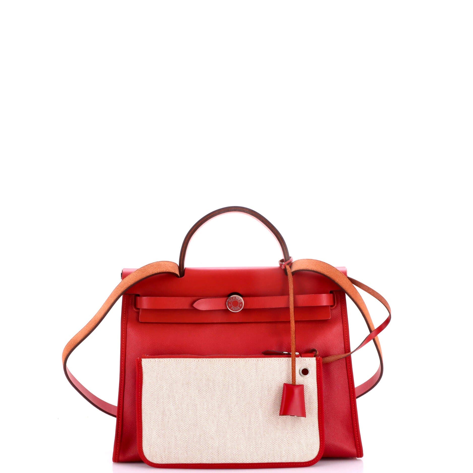 Herbag Zip Berline Vache Canvas and Leather 31, Alternate, color, Red