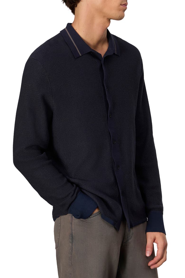 Harvey Piqué Button-Up Shirt, Alternate, color, SALUTE