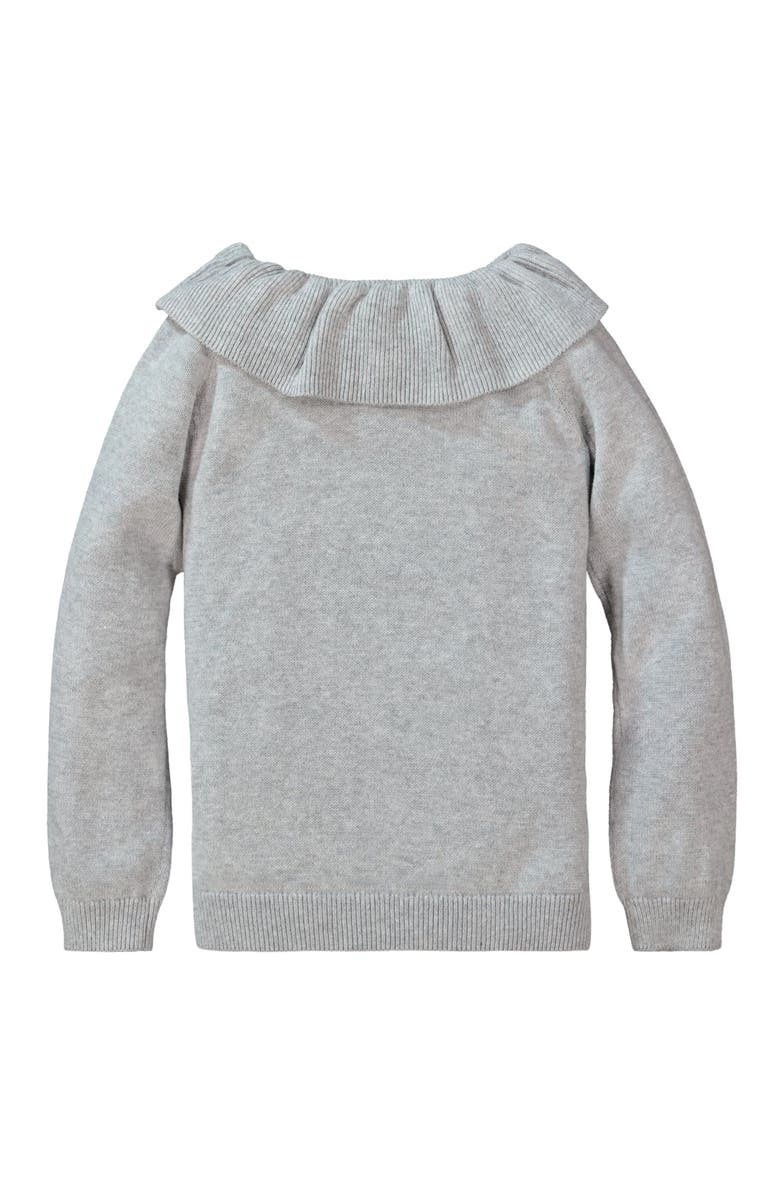 Hope & Henry Baby Girls' Ruffle Collar Sweater, Infant, Alternate, color, Grey Heather