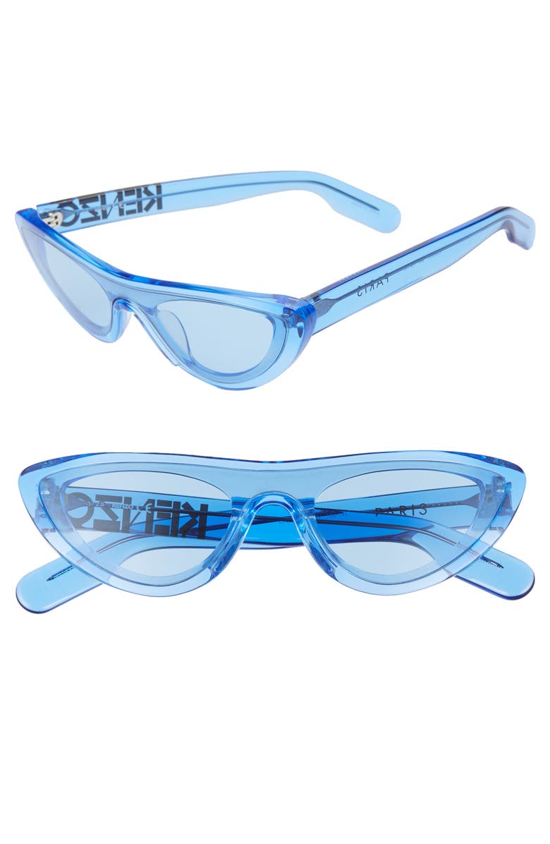 KENZO 55mm International Fit Cat Eye Shield Sunglasses, Main, color,