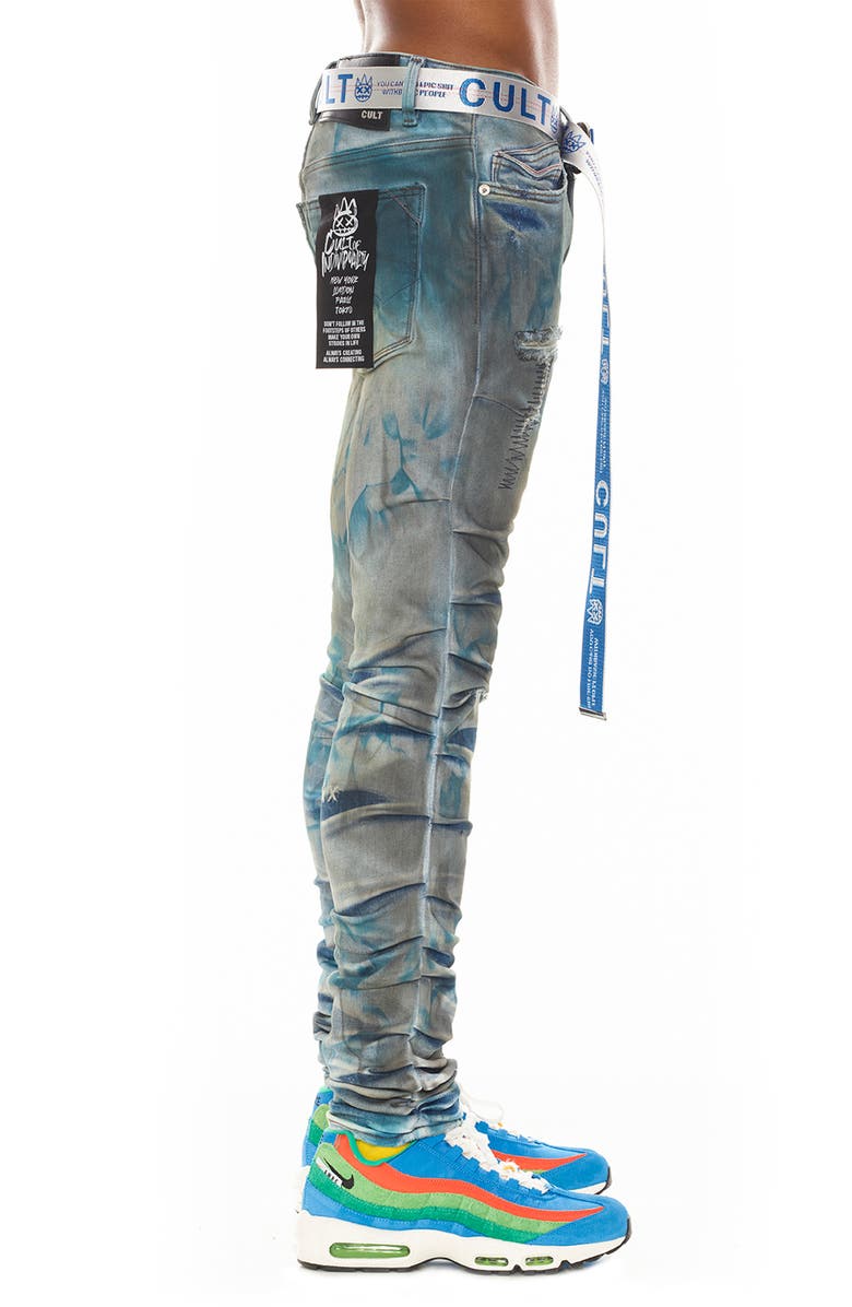 Cult of Individuality Punk Nomad Distressed Super Skinny Jeans, Alternate, color,
