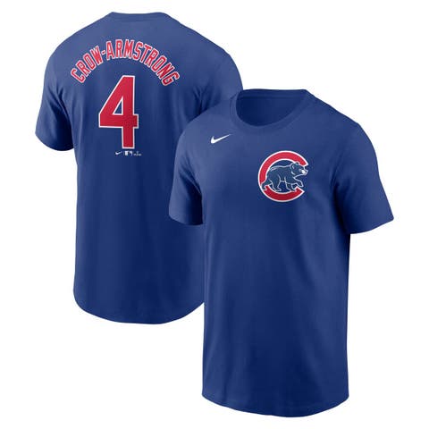 Men's Nike Pete Crow-Armstrong Royal Chicago Cubs Fuse Name & Number T-Shirt