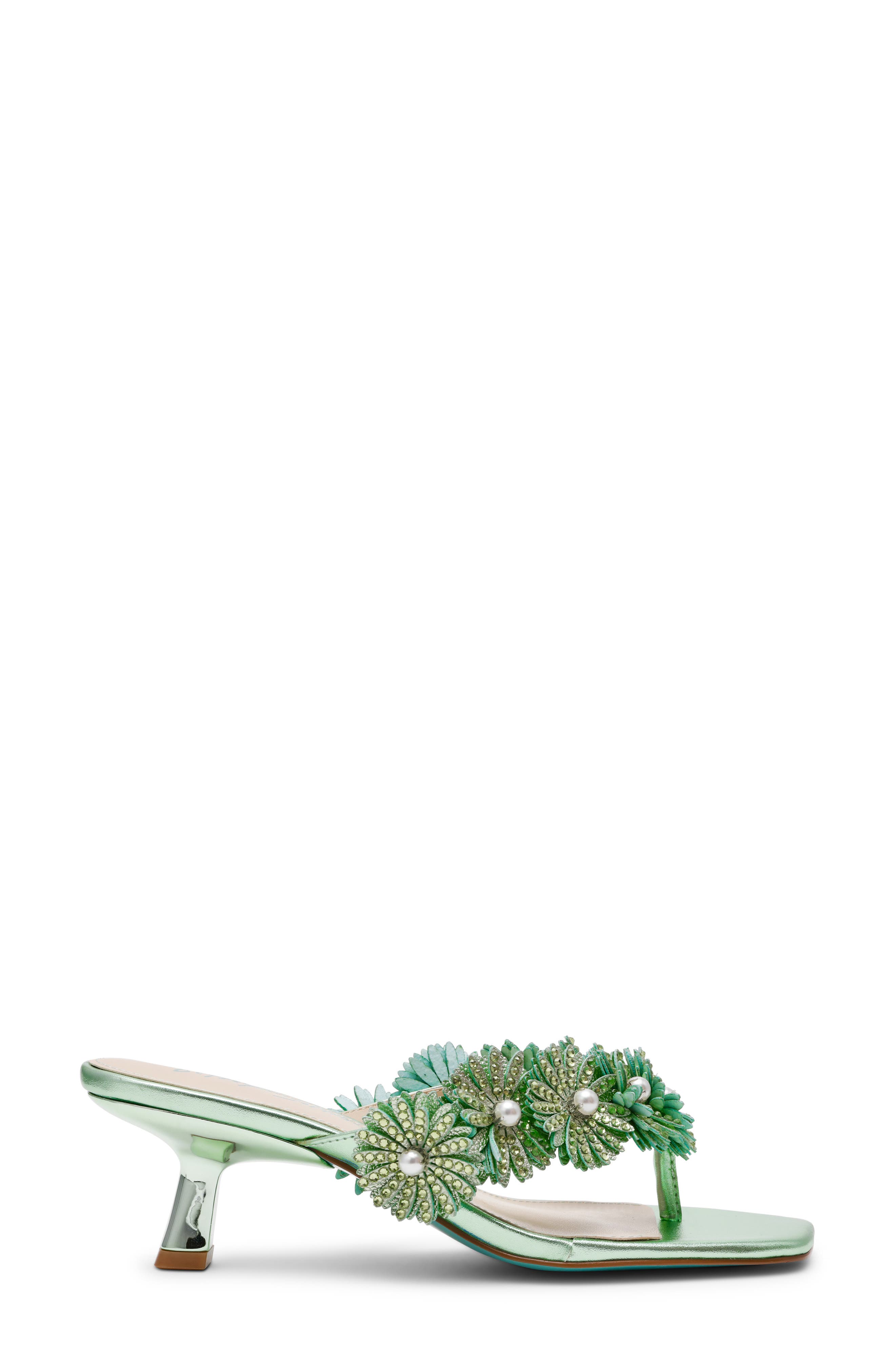 Betsey Johnson Lesli Kitten Heel Sandal, Alternate, color, Mint