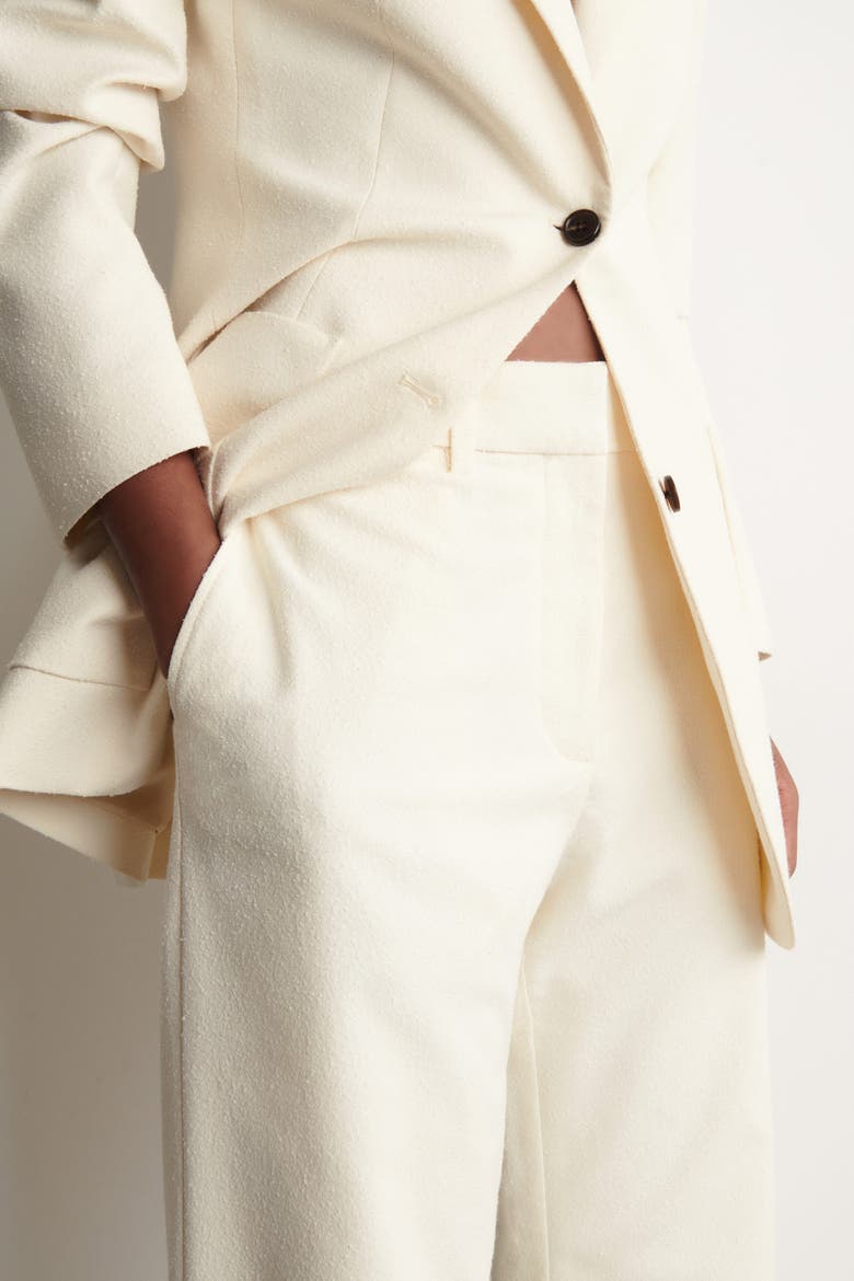 Textured Slim Straight-leg Pants, Alternate, color, ECRU