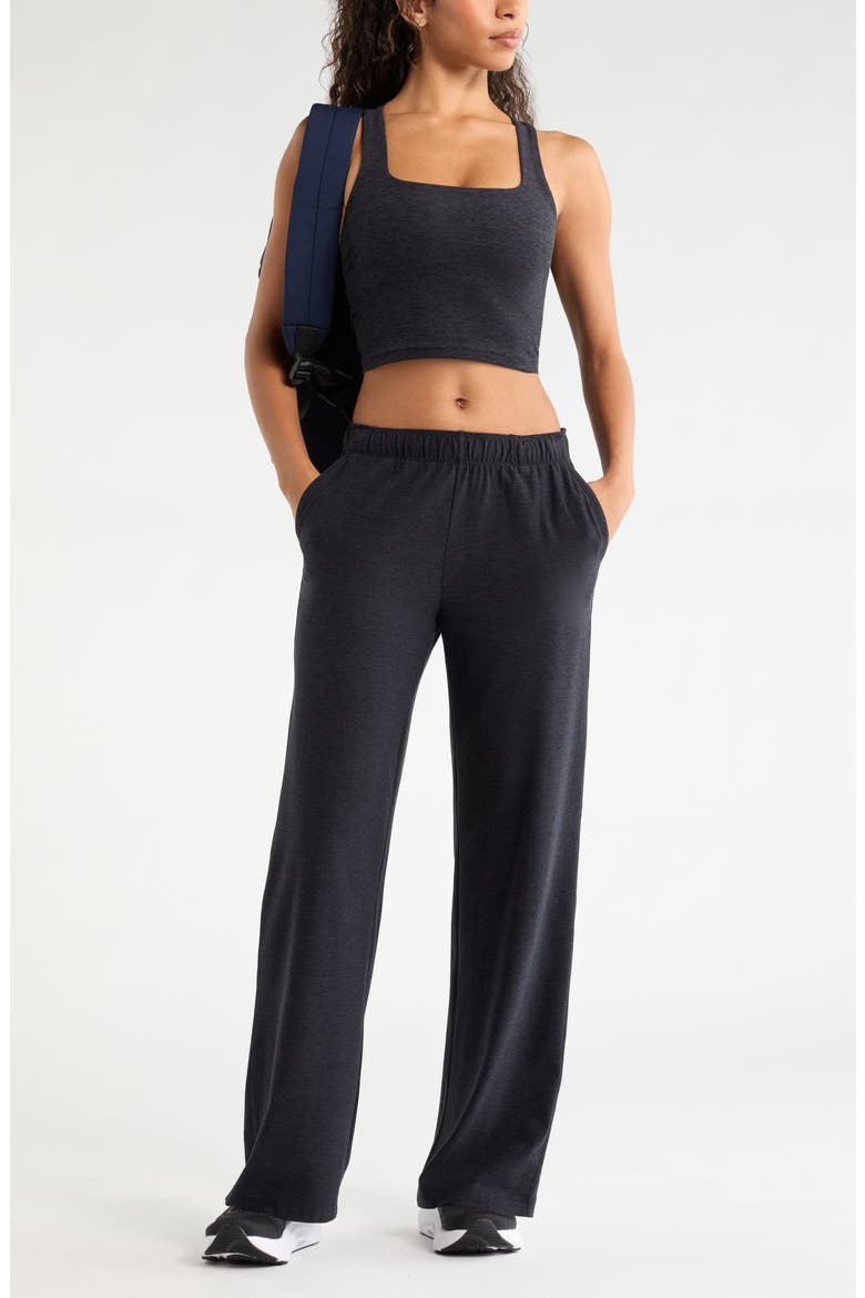 Restore Soft Straight Leg Pull-On Pants, Alternate, color, BLACK MELANGE