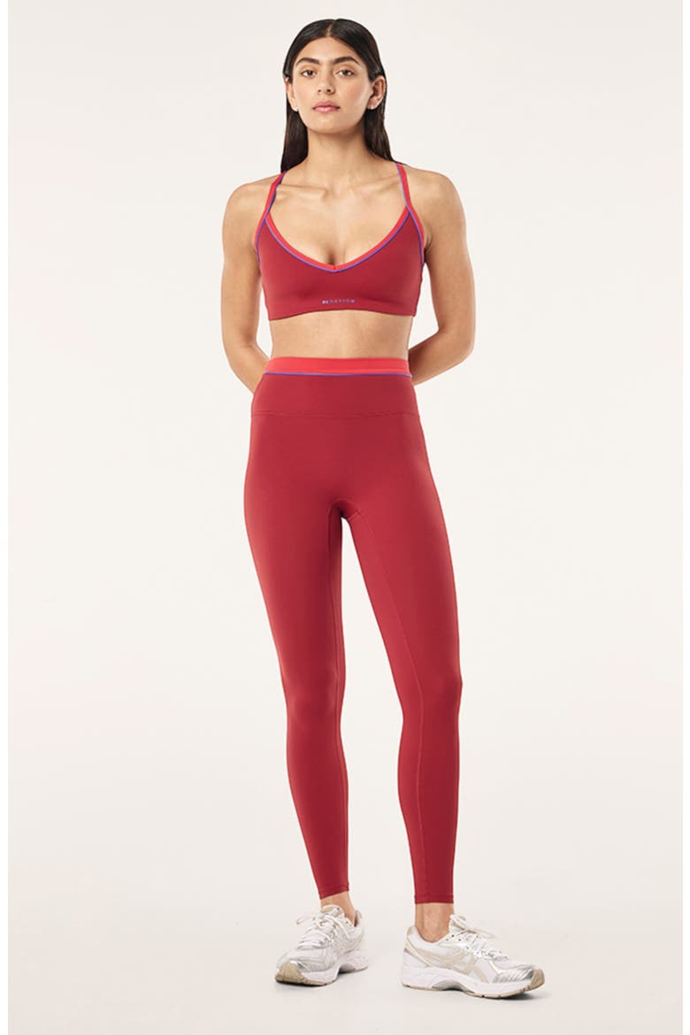Spectrum V Neck Sports Bra, Alternate, color, CHERRY/ STRAWBERRY