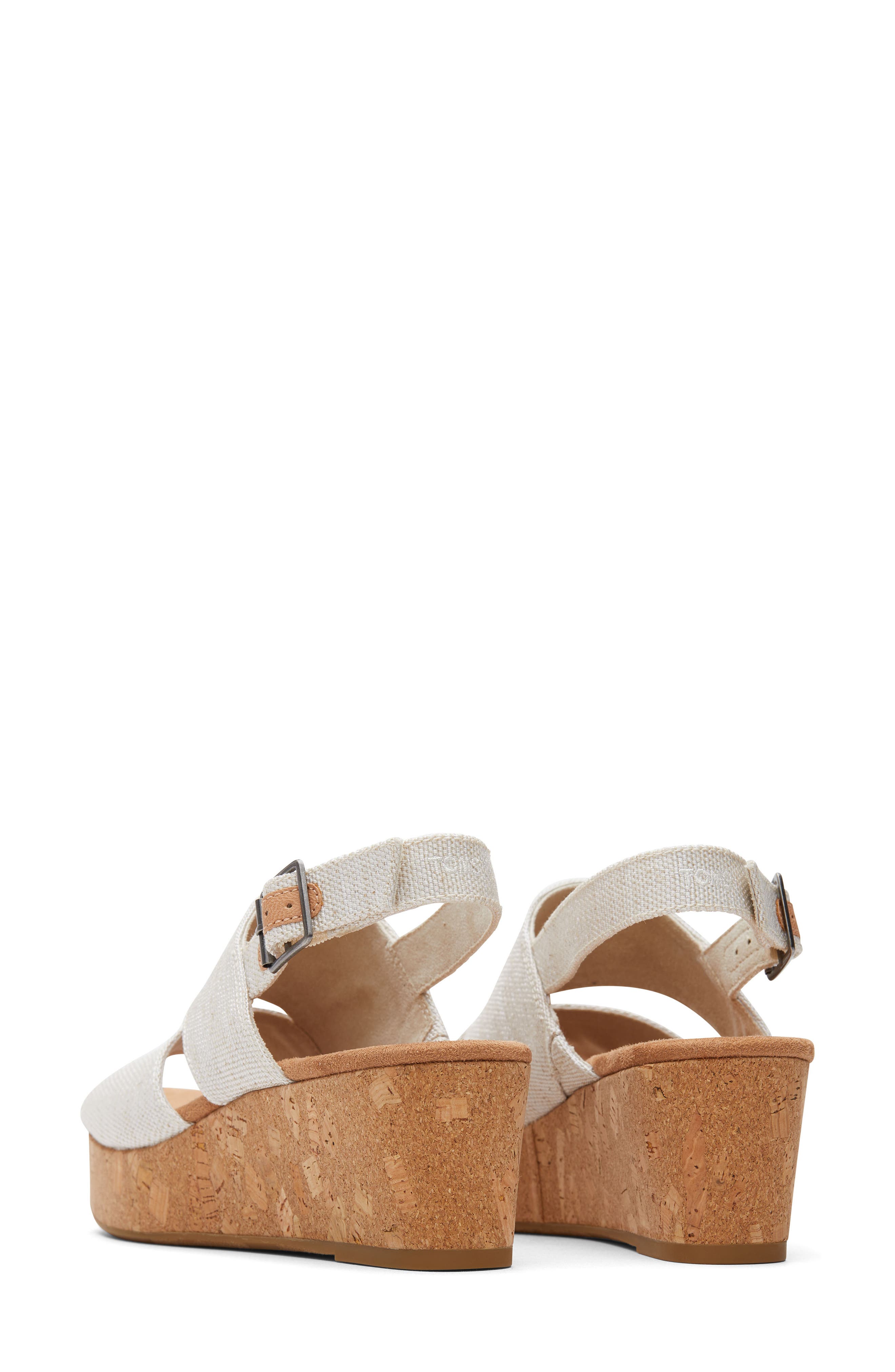 TOMS Claudine Platform Wedge Sandal, Alternate, color, Natural