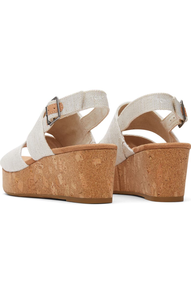 TOMS Claudine Platform Wedge Sandal, Alternate, color, Natural