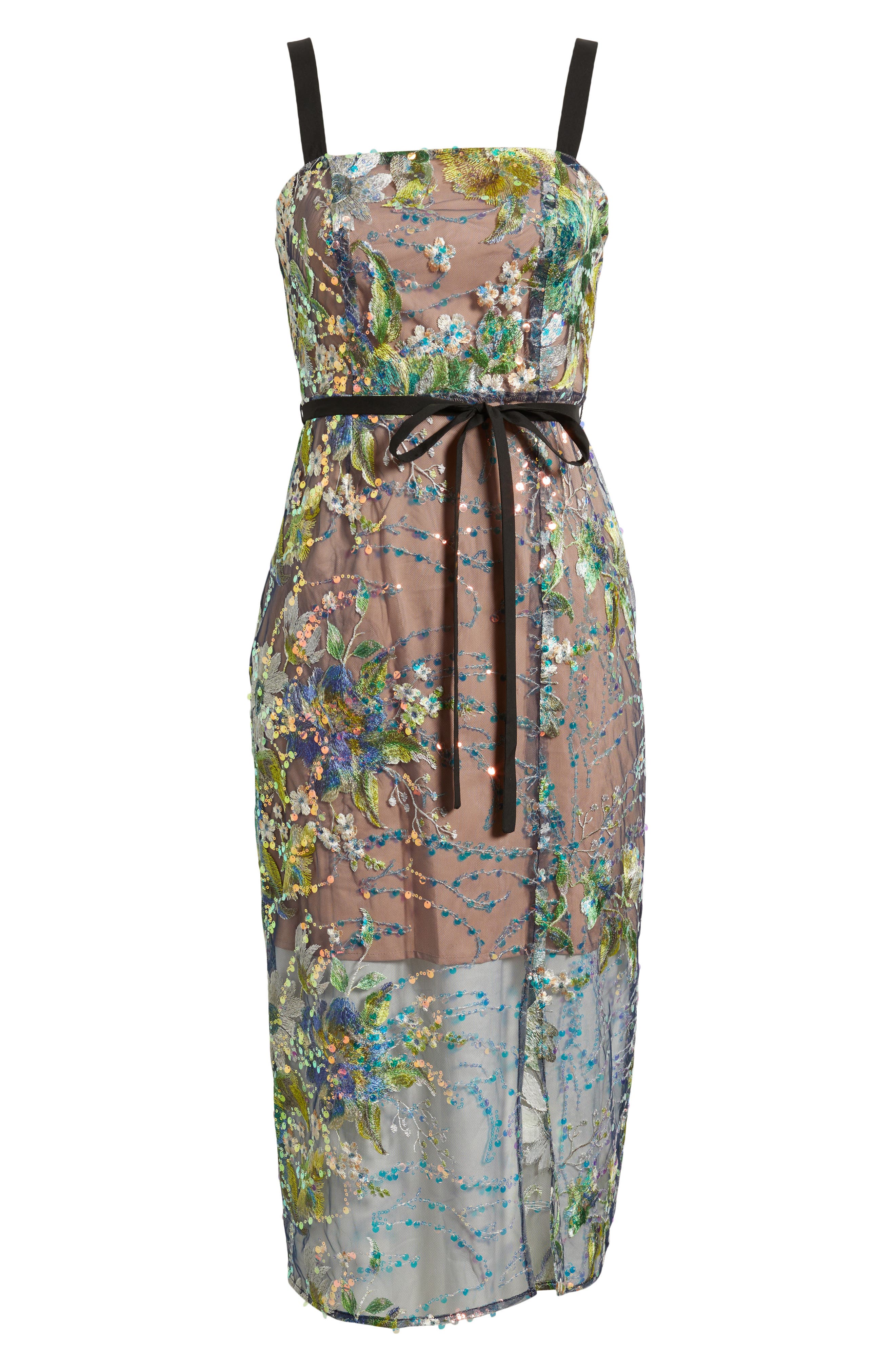 sam edelman embroidered mesh dress Embroidered Floral Sequin Cocktail Dress (Women)