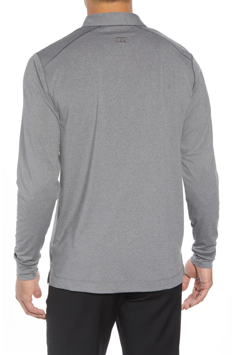 Matthew DryTec Long Sleeve Polo, Alternate, color, ELEMENTAL GREY HEATHER