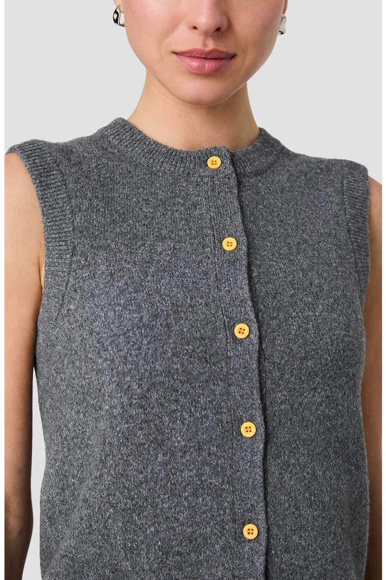 Aleyna Contrast Button Sweater Tank, Alternate, color, STONE HEATHER GREY