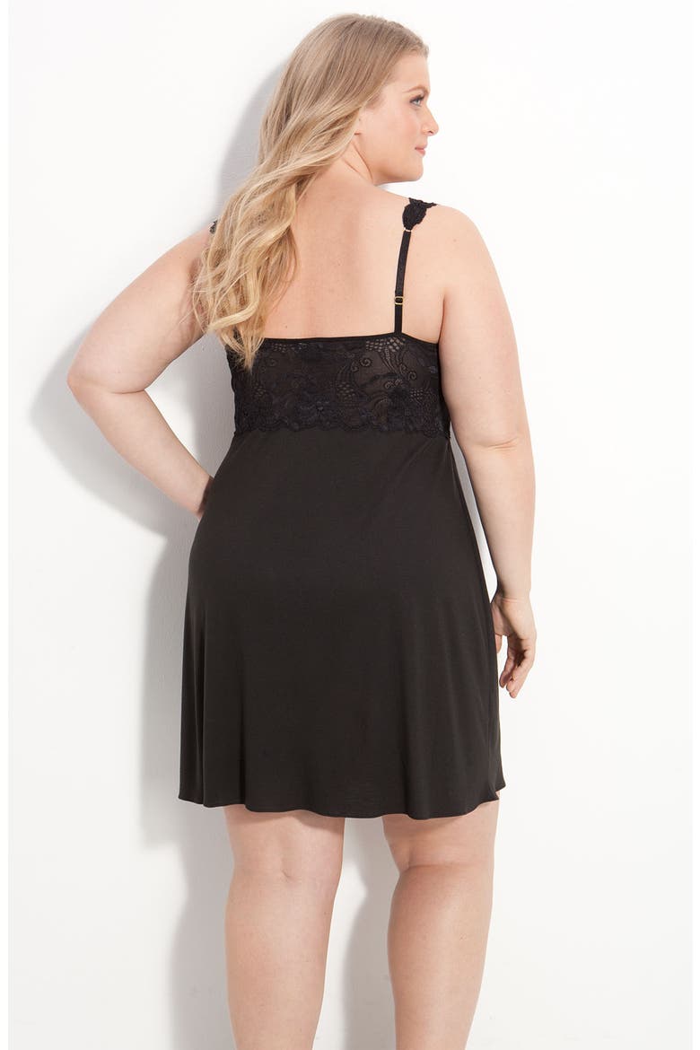 Zen Floral Chemise, Alternate, color, BLACK