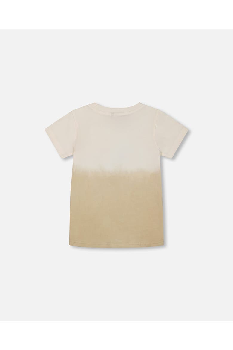 Boy's Short Sleeve Organic Cotton Graphic Tee Gradient White And Beige, Alternate, color, Gradient White And Beige