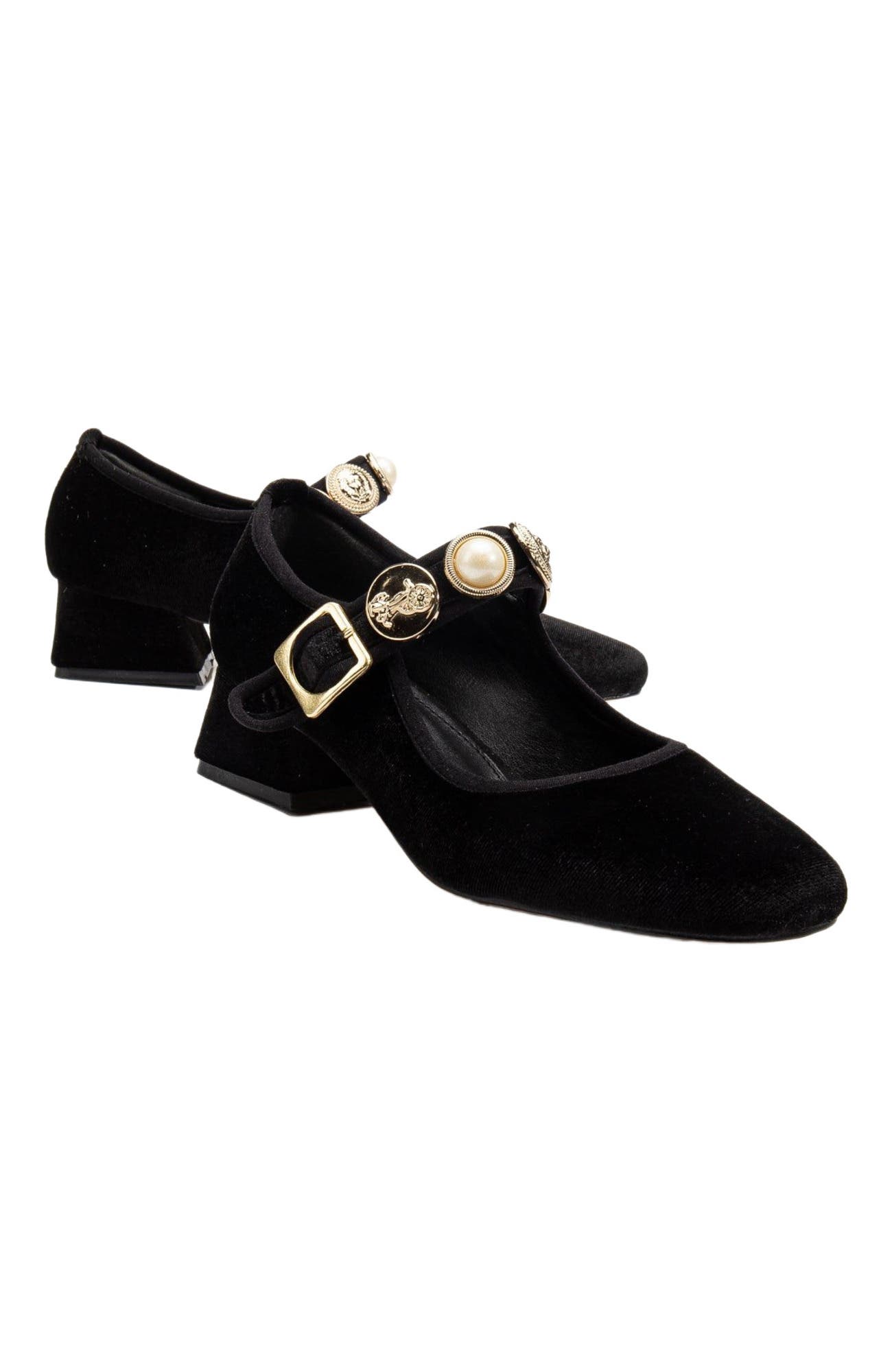 Prologue Shoes Macbeth Velvet Mary Jane Pumps, Main, color, Black Velvet