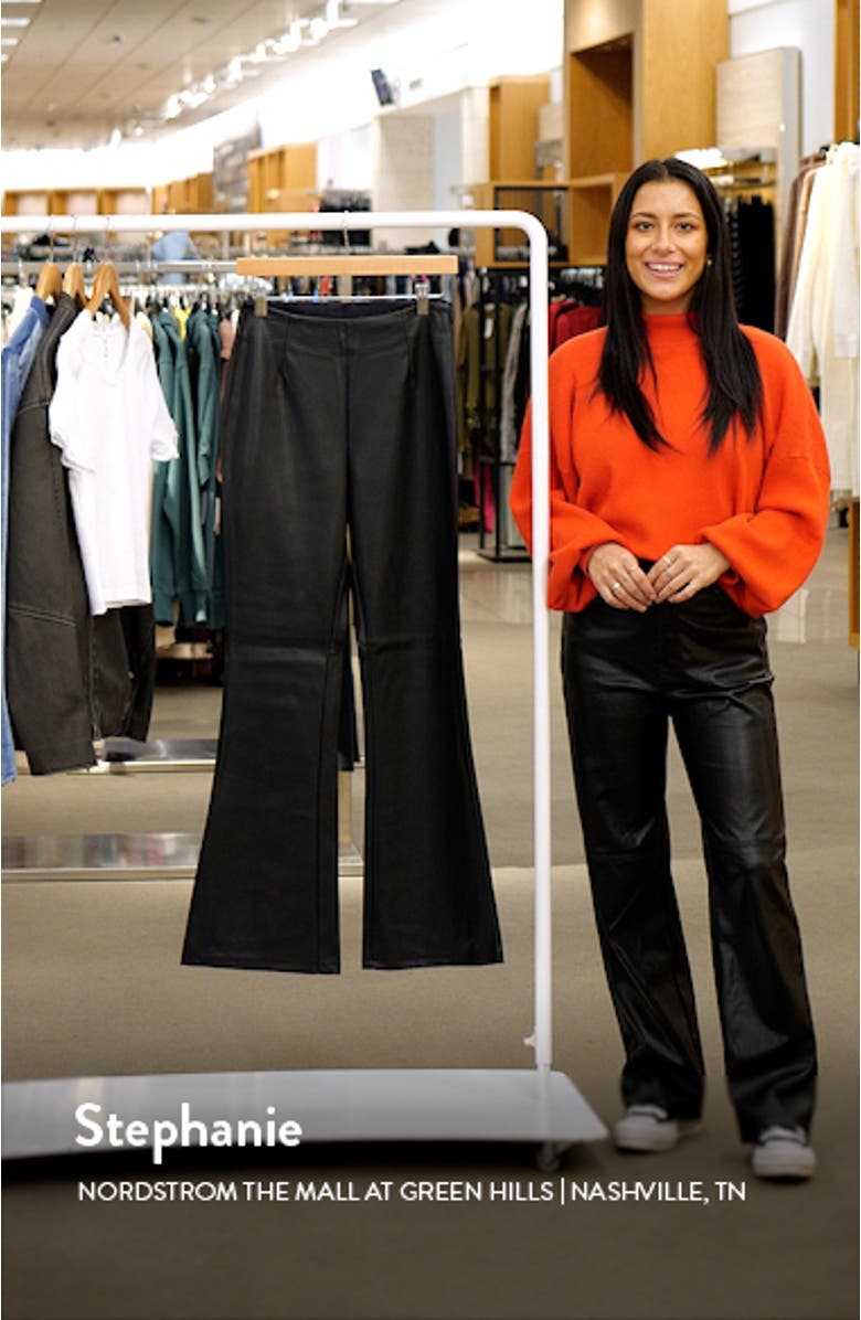 Faux Leather Flare Leg Pants, sales video thumbnail