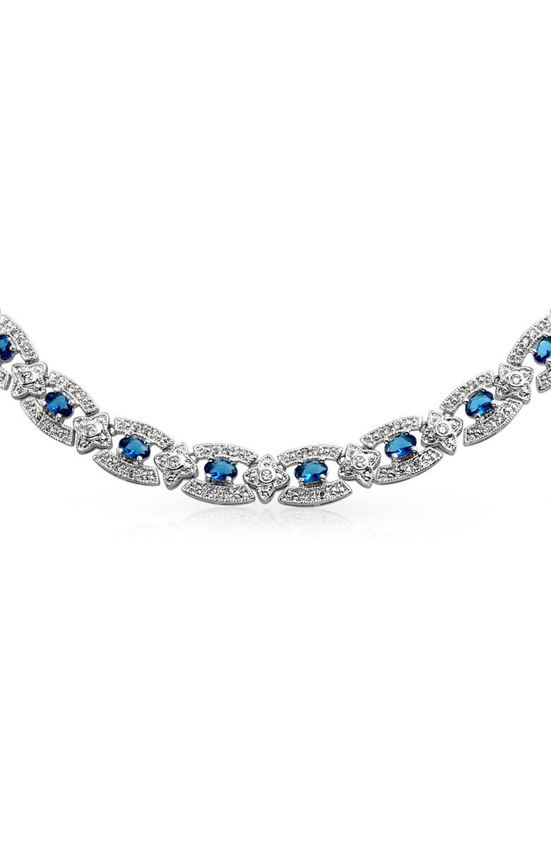 BLING JEWELRY Crystal Pavé Collar Necklace, Alternate, color, Blue