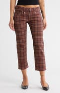 R13 Plaid High Waist Ankle Straight Leg Jeans