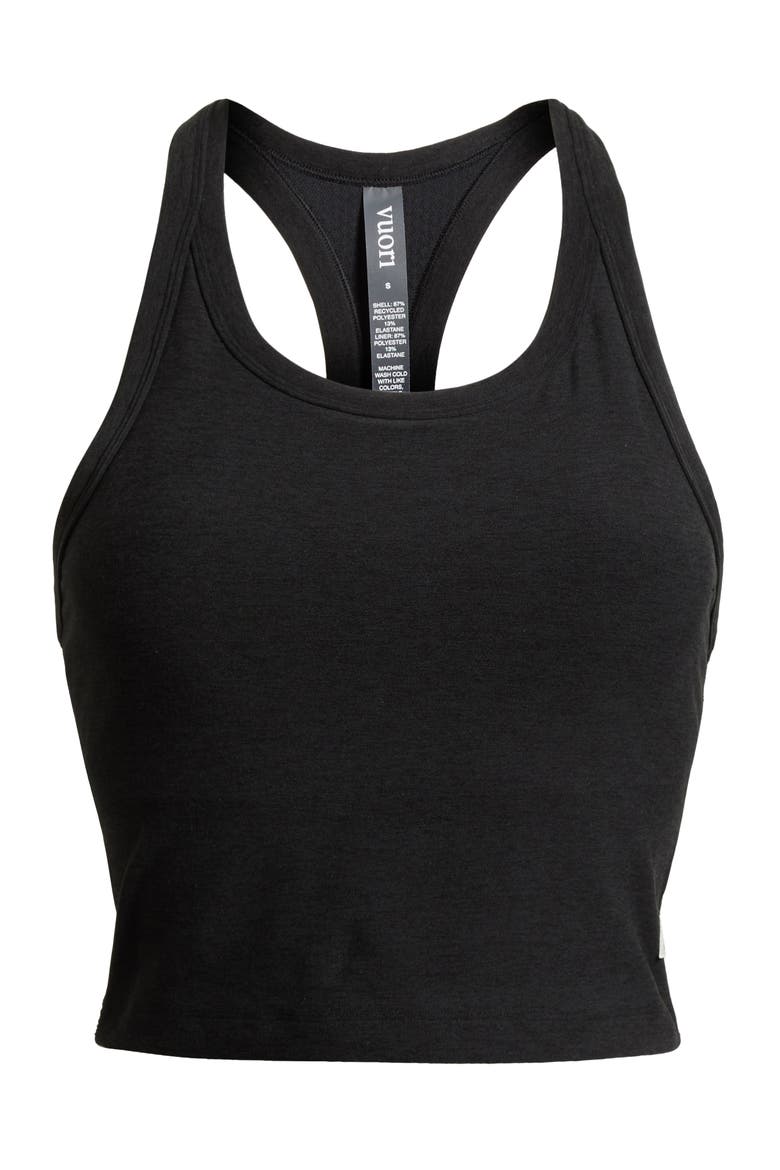 Elevation Racerback Crop Tank, Alternate, color, BLACK HEATHER