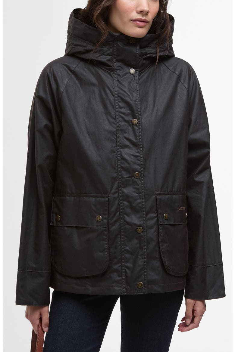 Hollies Waxed Water Repellent Jacket, Main, color, RUSTIC/ ANCIENT TARTAN